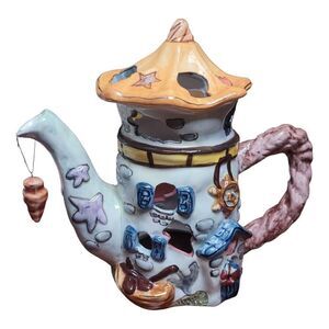 Lighthouse Candle Holder Teapot Ceramic Gazebo Tea Light Decor Popular Inc 2001